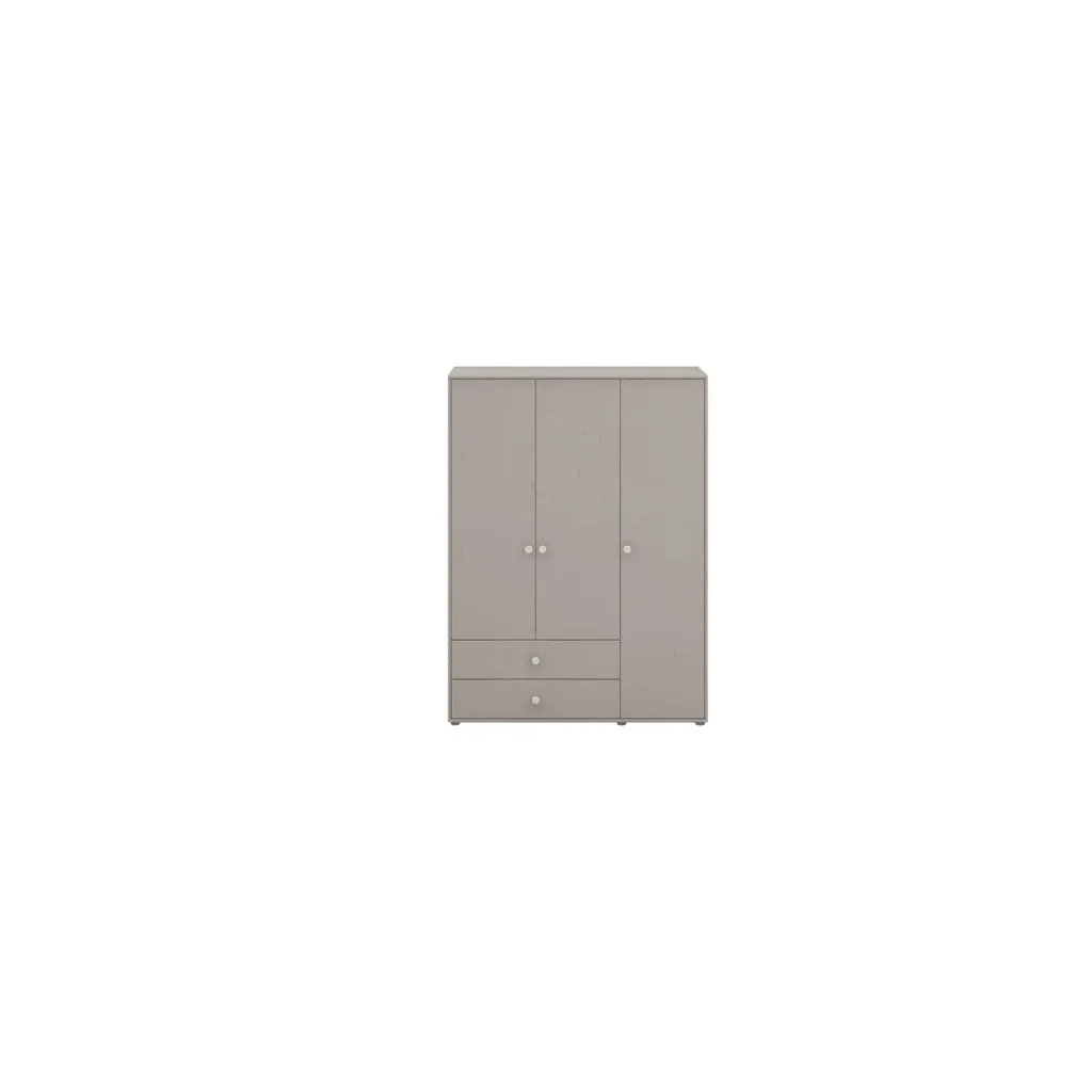 Flexa Kleiderschrank - Classic, 150x202,5 cm, Farbe: Grau gekalkt / Grau gekalkt / Weiß