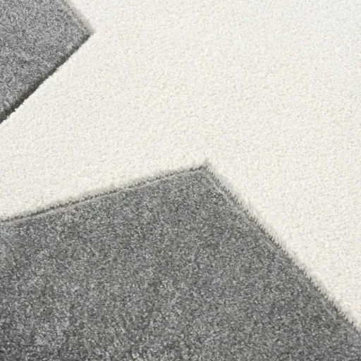 Livone Teppich Stern weiss auf grau rund, Teppichgrösse: Ø 133 cm