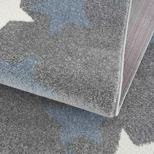 Livone Teppich Sternenband blau grau, Teppichgrösse: 120 x 180 cm