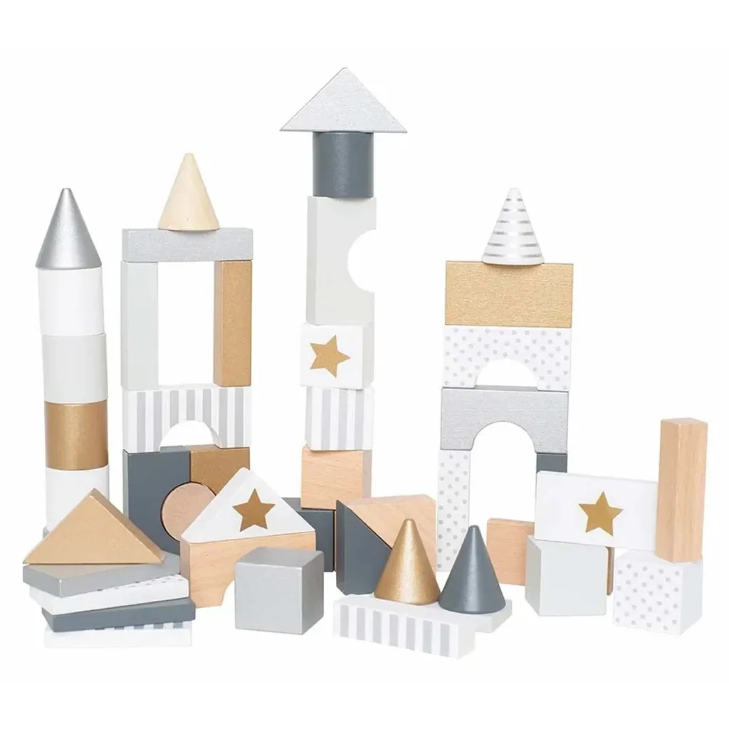 Jabadabado Kinderspielzeug, Bauklötze, Bausteine Spielzeug - Set Teddy, Farbe: silber