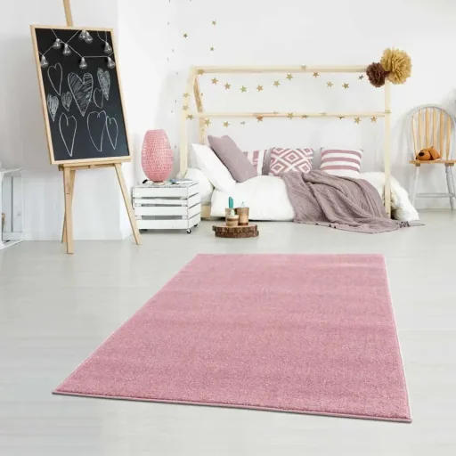 Livone Kinderteppich uni rosa, Teppichgrösse: 120 x 180 cm
