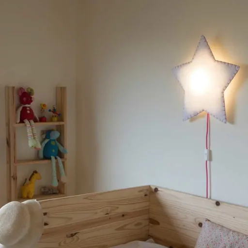 Buokids Softlampe Nachtlicht/Wandlampe Stern, Farbe der Naht: pink; Ausführung: Wandlampe