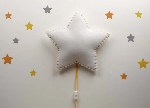 Buokids Softlampe Nachtlicht/Wandlampe Stern, Farbe der Naht: pink; Ausführung: Wandlampe