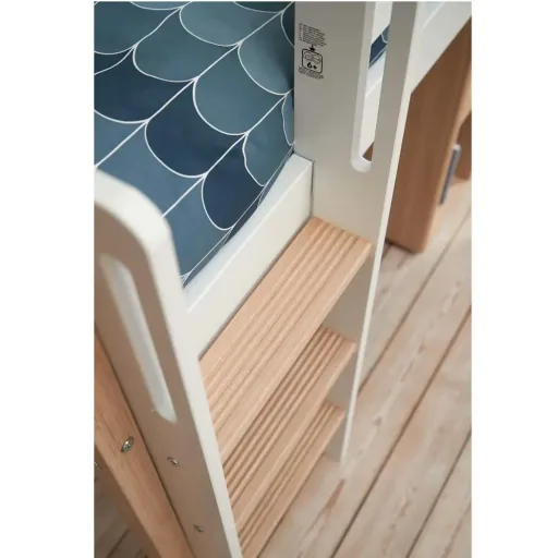 Flexa Nor halbhohes Bett Leiter schräg weiß / Eiche