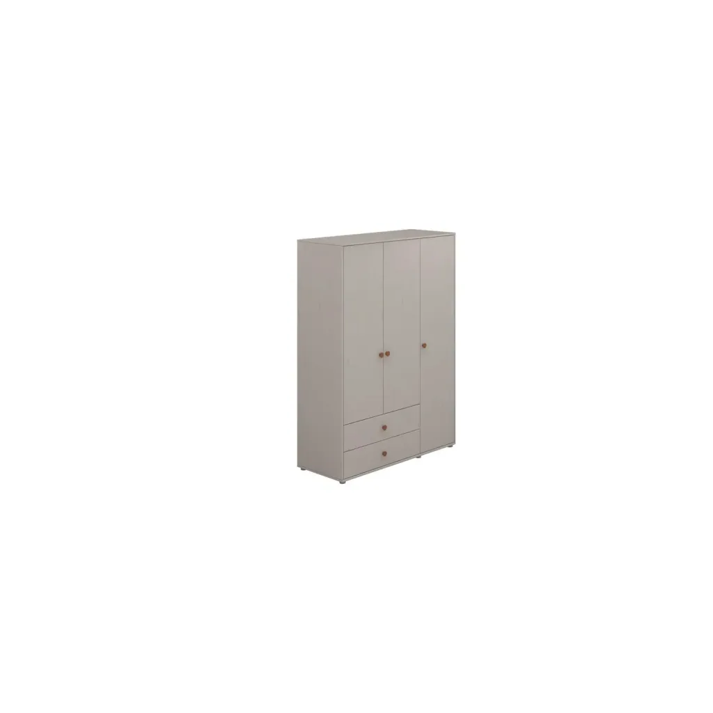 Flexa Kleiderschrank - Classic, 150x202,5 cm, Farbe: Grau gekalkt / Grau gekalkt / Rouge