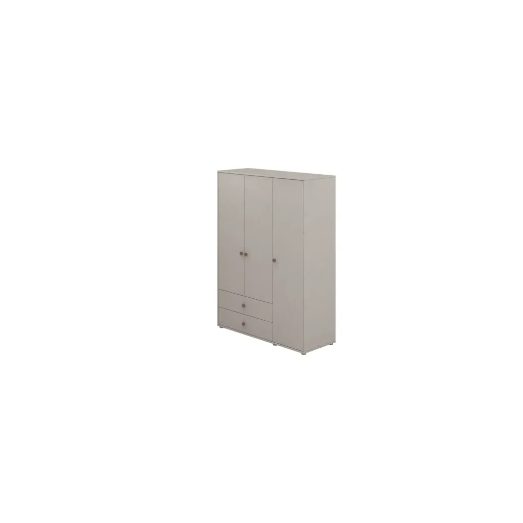 Flexa Kleiderschrank - Classic, 150x202,5 cm, Farbe: Grau gekalkt / Grau gekalkt / Rouge