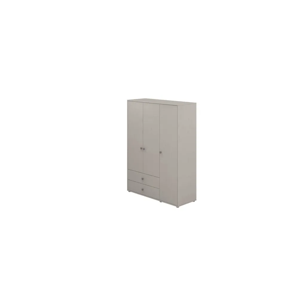 Flexa Kleiderschrank - Classic, 150x202,5 cm, Farbe: Grau gekalkt / Grau gekalkt / Türkis