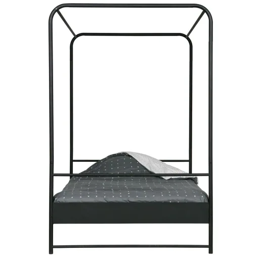 WOOOD Metall Himmelbett schwarz 120 x200