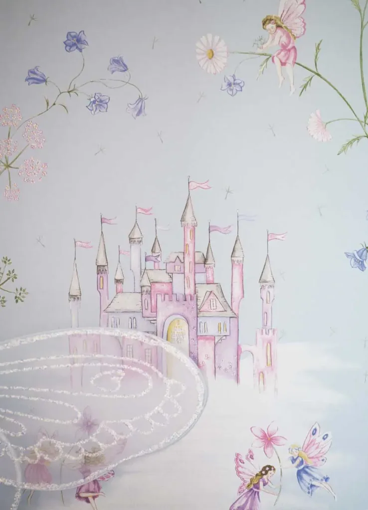 Little Sanderson Abracazoo Tapete Märchenschloss hellblau lila pink