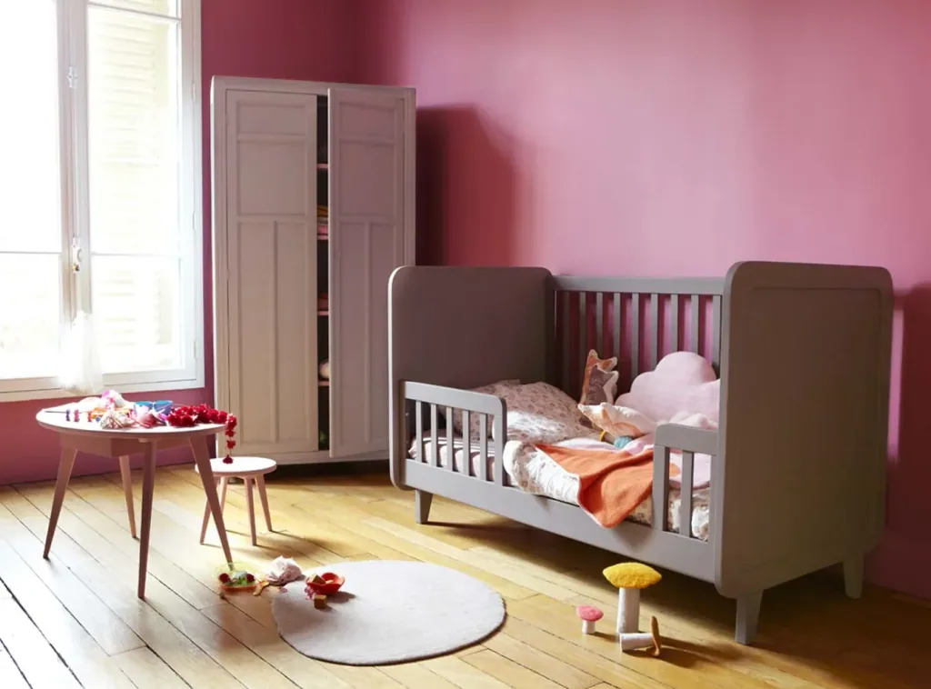 Laurette Babybett 70 x 140 cm Accroche Coeur, Farbe: taupe