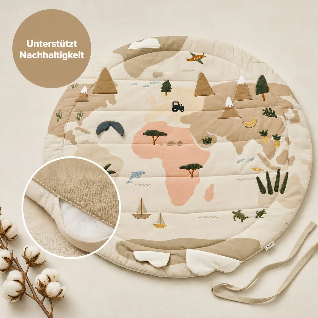 Liewood Krabbeldecke baby, Spieldecke, Aktivitätsdecke - Adonna, Farbe: Weltkarte / Sandy