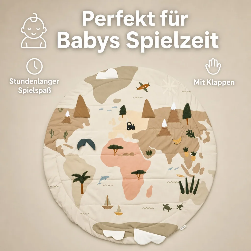 Liewood Krabbeldecke baby, Spieldecke, Aktivitätsdecke - Adonna, Farbe: Weltkarte / Sandy
