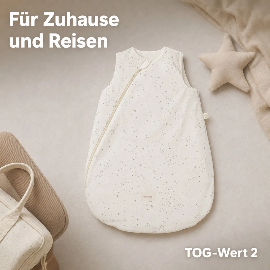 Nobodinoz STORIES Kinderschlafsack, Baby Schlafsack - Cocoon, 0-6 Monate, Farbe: Natürliche Milchstraße