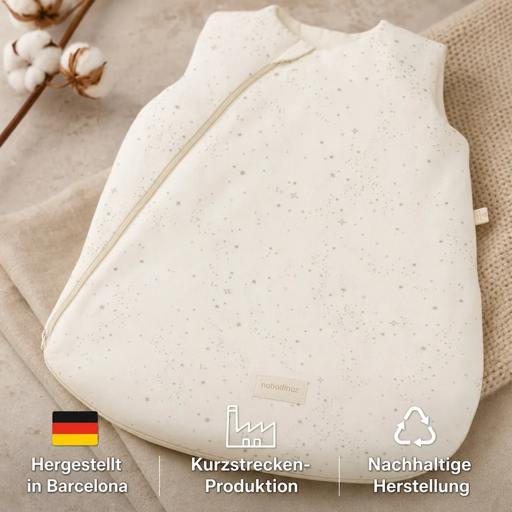 Nobodinoz STORIES Kinderschlafsack, Baby Schlafsack - Cocoon, 0-6 Monate, Farbe: Natürliche Milchstraße