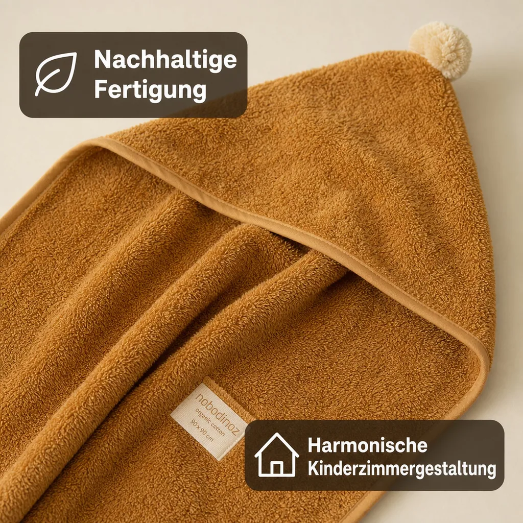 Nobodinoz Baby Kapuzen Badetuch karamell