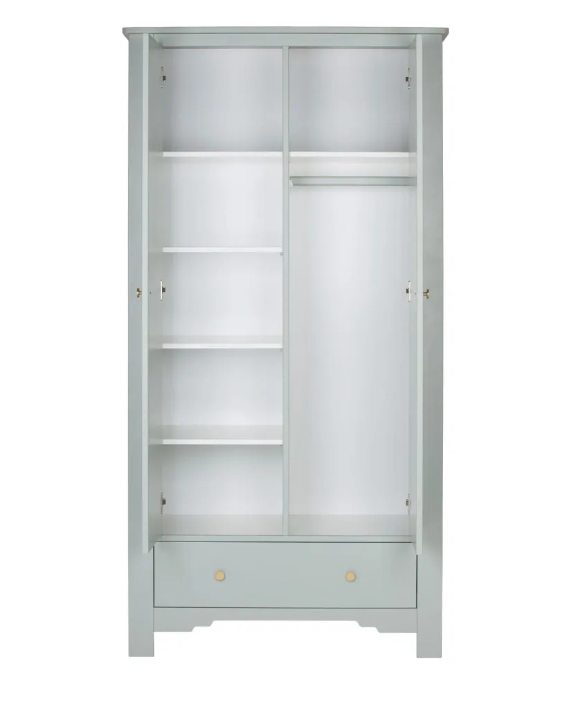 Montmartre Kleiderschrank, Babyschrank, Kinderschränk - 104 x 52 x 200 cm, Farbe: Salbei grün