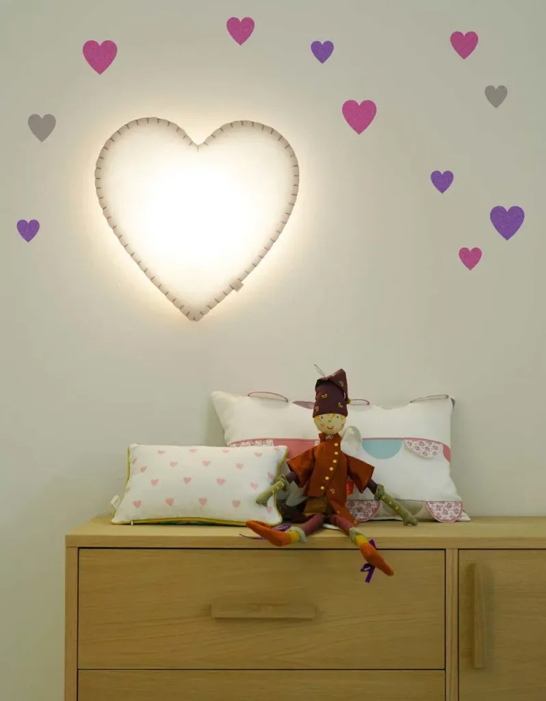 Buokids Softlampe Nachtlicht/Wandlampe Herz, Ausführung: Wandlampe; Farbe der Naht: blau