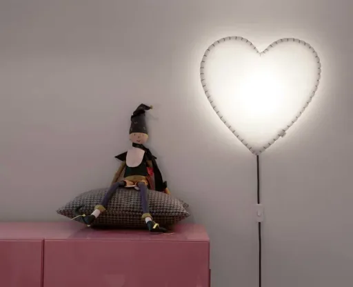 Buokids Softlampe Nachtlicht/Wandlampe Herz, Ausführung: Wandlampe; Farbe der Naht: blau