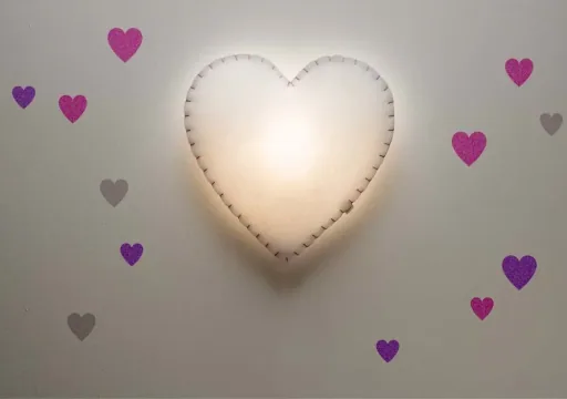 Buokids Softlampe Nachtlicht/Wandlampe Herz, Ausführung: Wandlampe; Farbe der Naht: blau