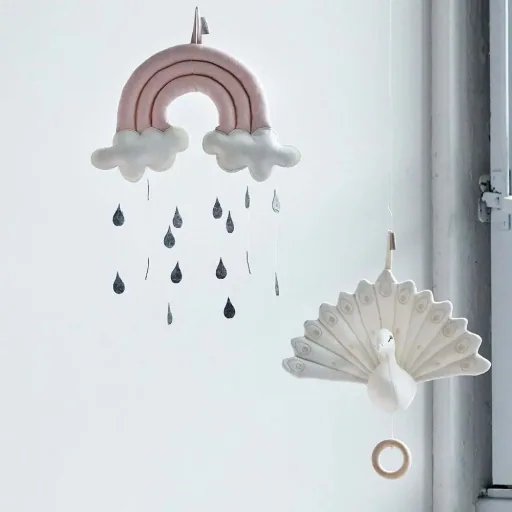 Cam Cam Musik Mobile Pfau creme