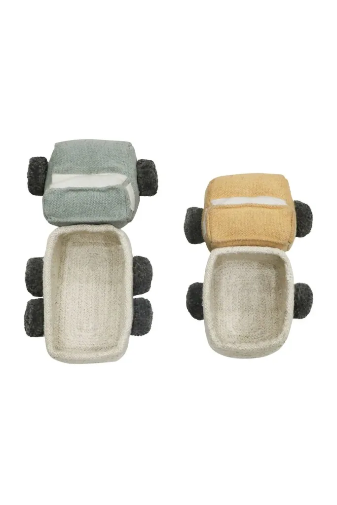 Lorena Canals Mini-Trucks mit Körben, Kuscheltiere