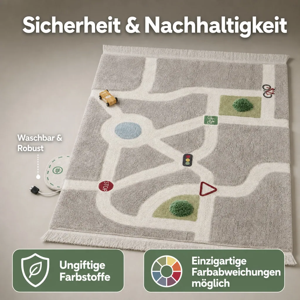 Lorena Canals Waschbarer Teppich, Spielteppich - Ecocity, 120 x 170 cm
