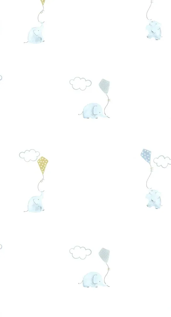 Casadeco My Little World Tapete Elefanten blau grau lime