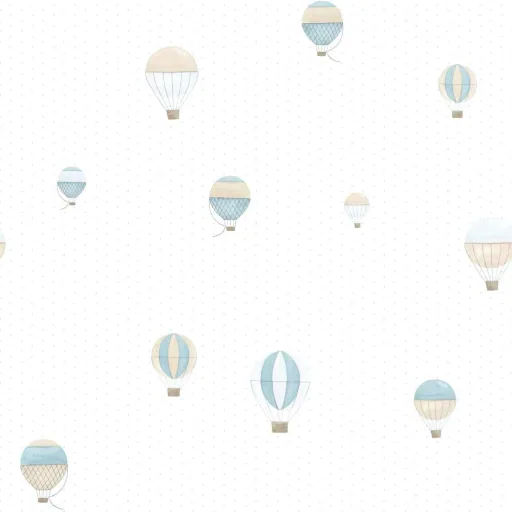 Casadeco My Little World Tapete Heissluftballons braun grau blau