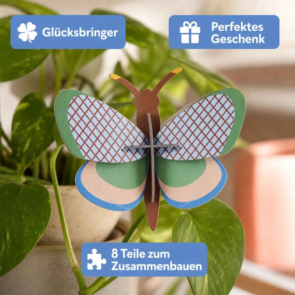 Studio ROOF Ornament, Bastel-Set, 3D Wandobjekt - Gitterschmetterling