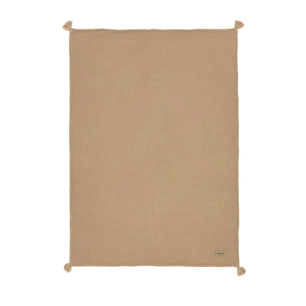 Nobodinoz WABI SABI Babydecke, Musselindecke Doppel, 65 x 100 cm, Farbe: Sesam