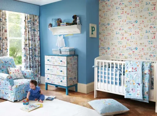 Little Sanderson Abracazoo Tapete Alphabet creme aqua grün blau