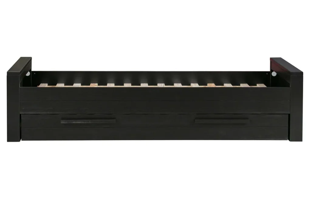 WOOOD - Bettkasten Dennis zur Aufbewahrung oder Matratze, schwarz, matt, 21x198x91 cm