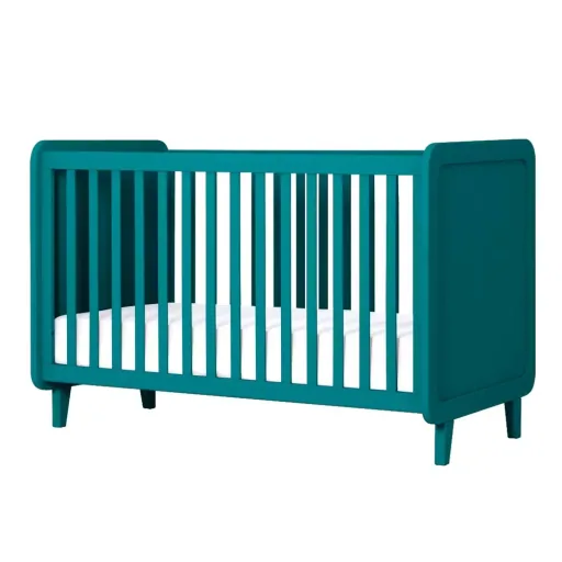 Laurette Babybett 70 x 140 cm Accroche Coeur, Farbe: bleu canard