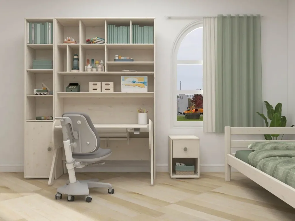 Flexa Kommode - Classic, mit 1 Schublade, 36x51,8 cm, Farbe: Weiß gekalkt / Weiß gekalkt / Naturgrün