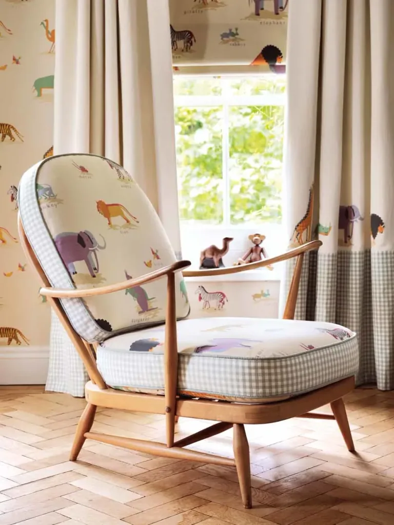 Little Sanderson Abracazoo Motivstoff Safari Tiere hellblau