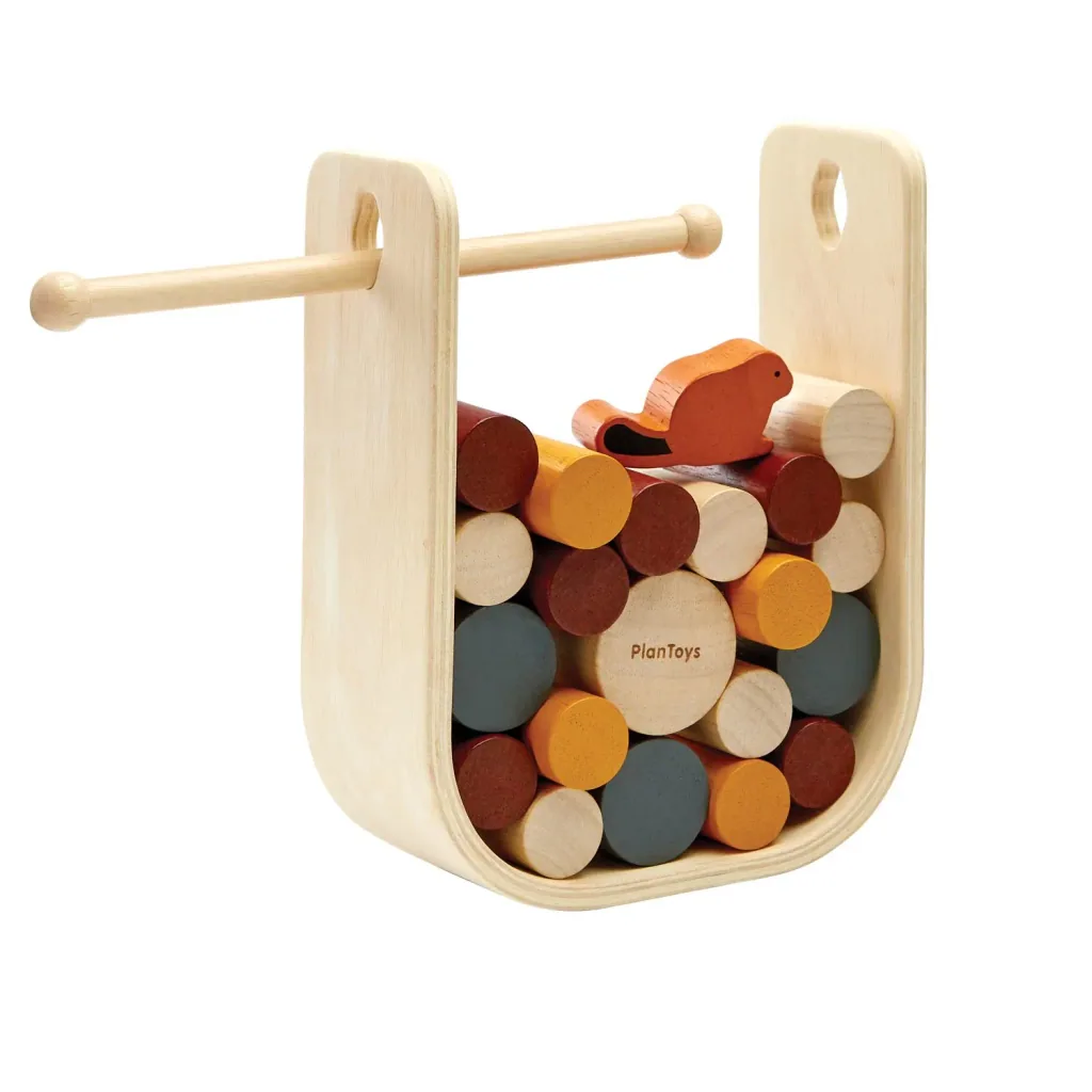Plan Toys - Familienspiel - Stämme ziehen groß, Gummibaumholz