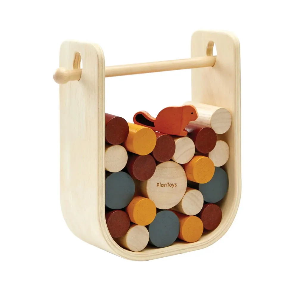 Plan Toys - Familienspiel - Stämme ziehen groß, Gummibaumholz