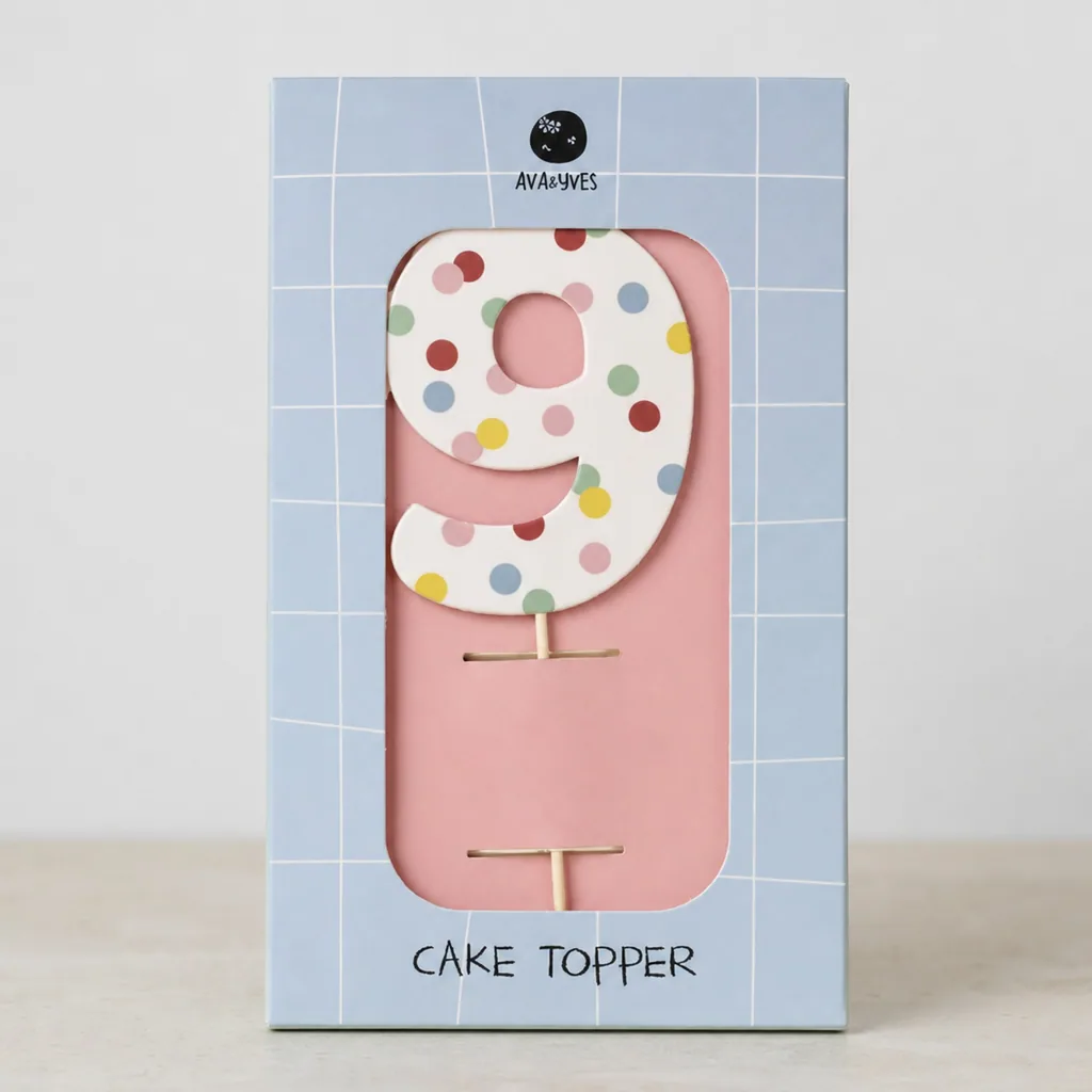 Ava & Yves Cake Topper Zahl "9"