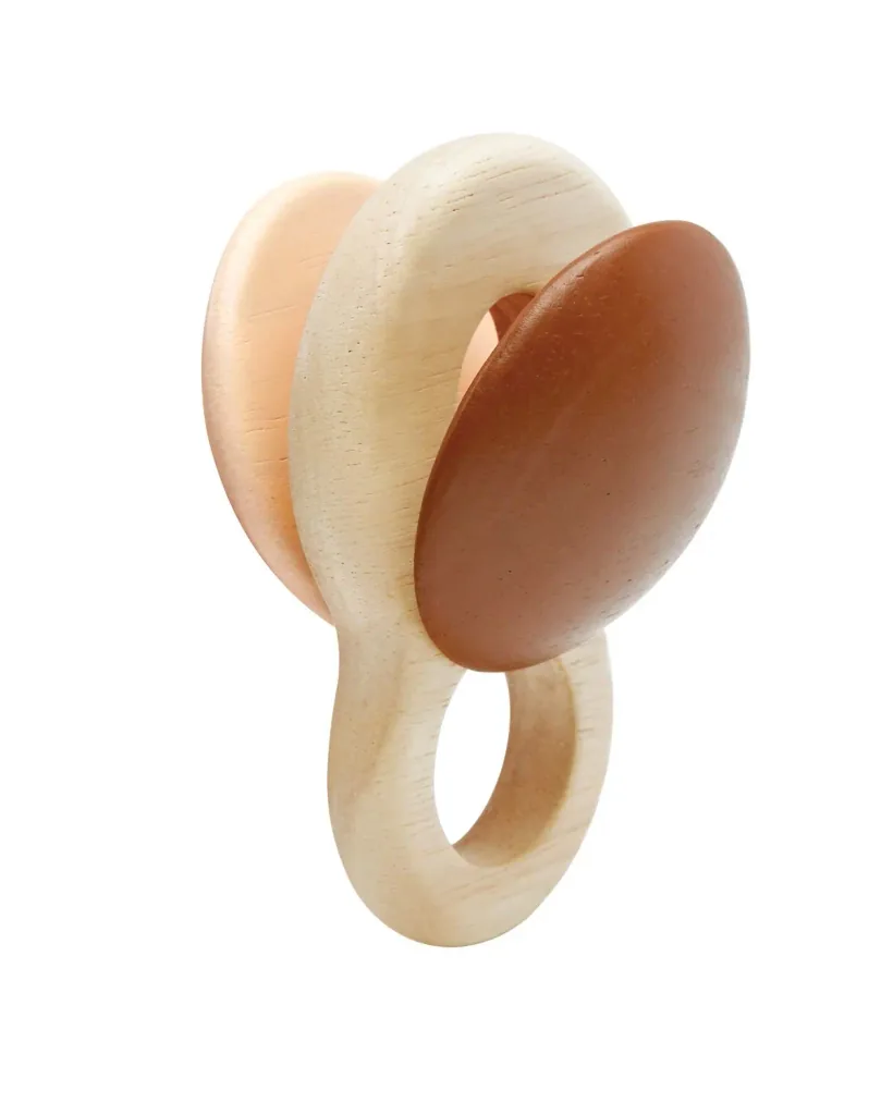 Plan Toys - Rassel - Shake N Clap, Gummibaumholz