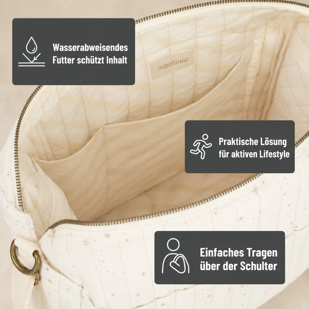 Nobodinoz STORIES Wickeltasche für Kinderwagen, Kinderwagen tasche, 40 x 30 x 25 cm, Farbe: Natürliche Milchstraße
