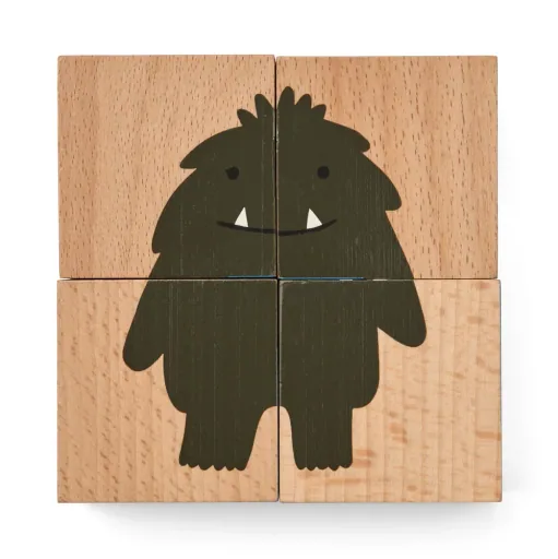 Liewood Puzzle, Holz Puzzle, Holzwürfel - Aage, Farbe: Vehicle / Nature