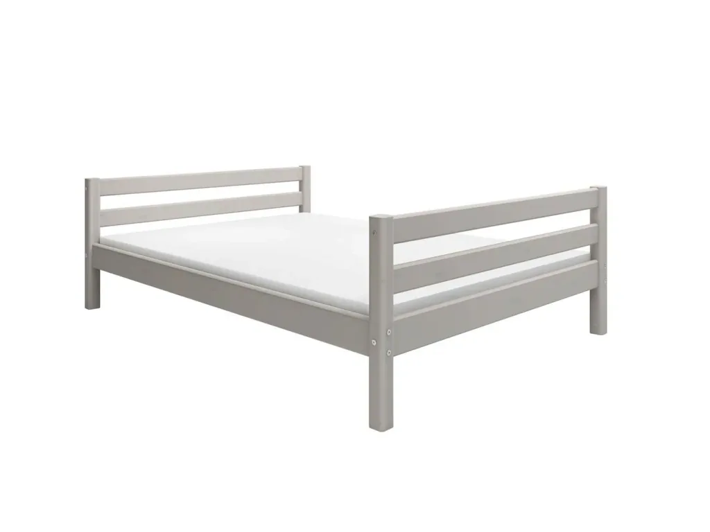 FLEXA Jugendbett, Einzelbett - Classic, Massivholz Kiefer, 140x200 cm, Farbe: Grau gewaschene Kiefer