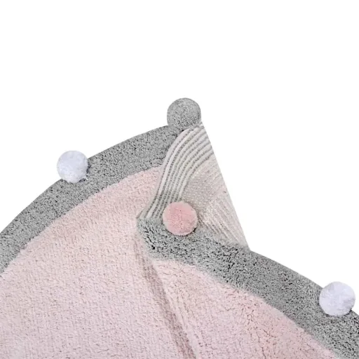 Lorena Canals Teppich rund Baumwolle Bubbly rosa
