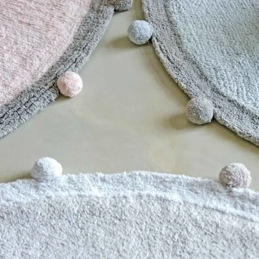 Lorena Canals Teppich rund Baumwolle Bubbly rosa