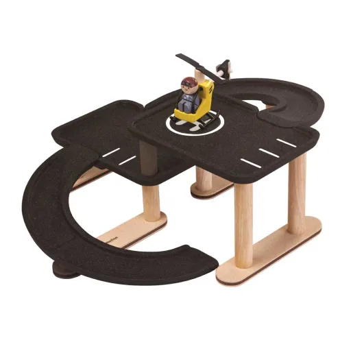 Plan Toys Parkhaus Holz mit schwarz