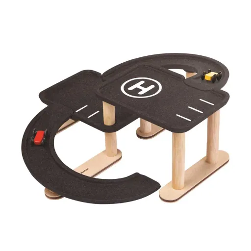 Plan Toys Parkhaus Holz mit schwarz