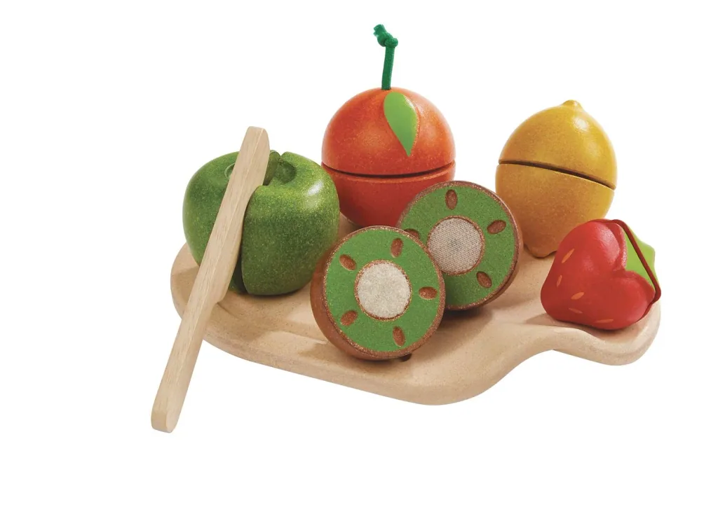 Plan Toys - Früchte zum Schneiden, Gummibaumholz