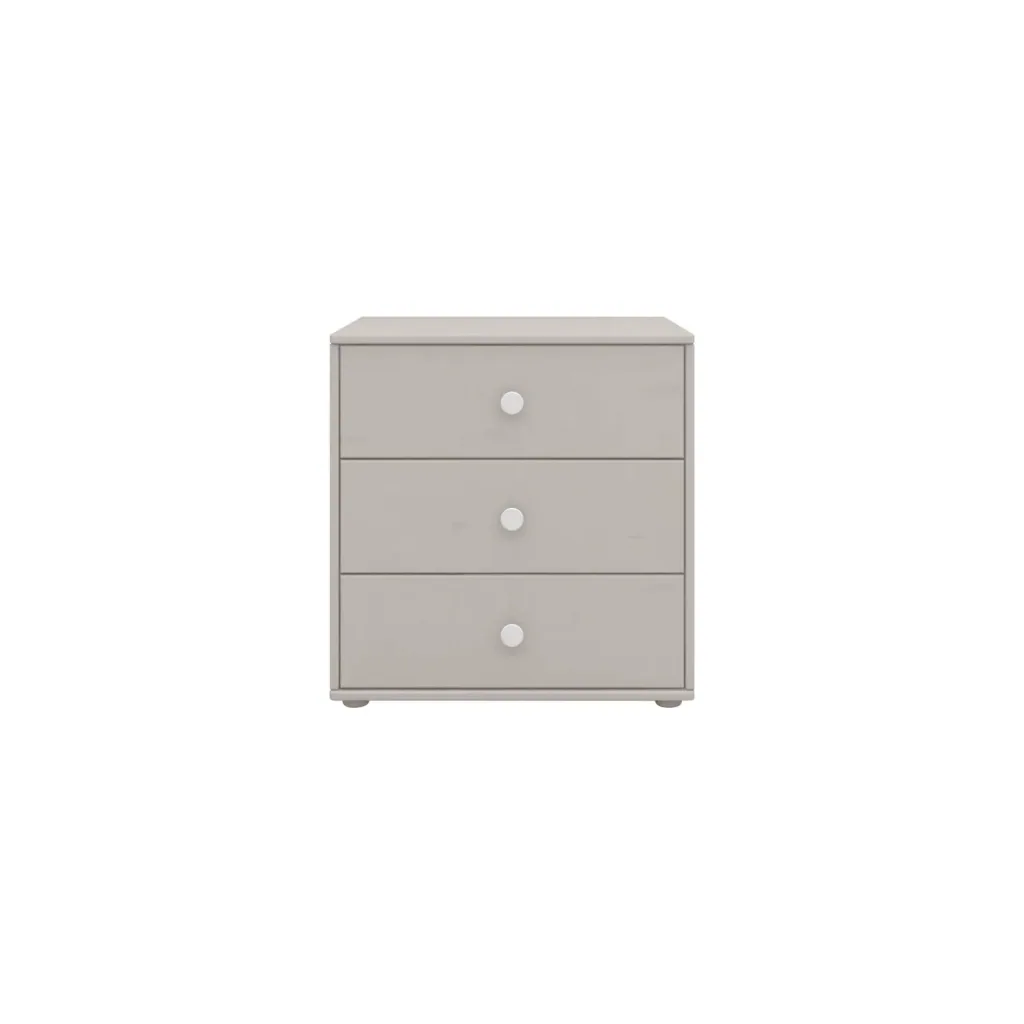 Flexa Kommode - Classic, mit 3 Schublade, 72x74,5 cm, Farbe: Grau gekalkt / Grau gekalkt / Weiß