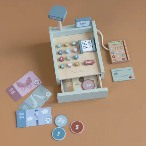 Little Dutch Holz Spielzeugkasse mit Scanner mint