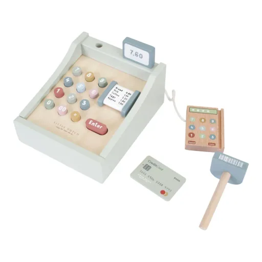 Little Dutch Holz Spielzeugkasse mit Scanner mint